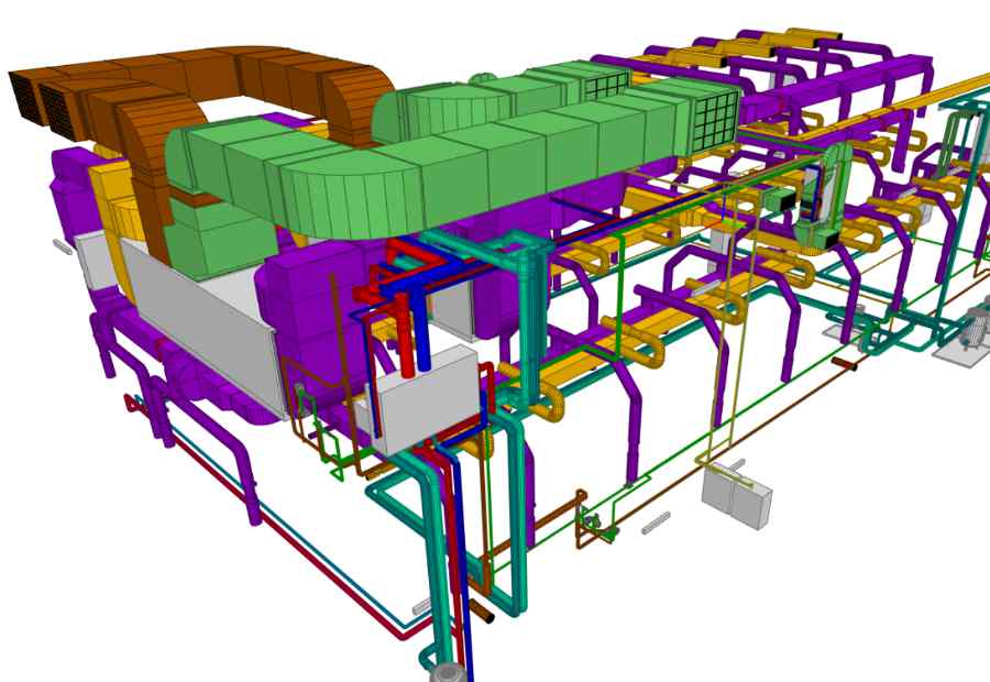 Building data and building services coordination for GEG verification in industrial construction